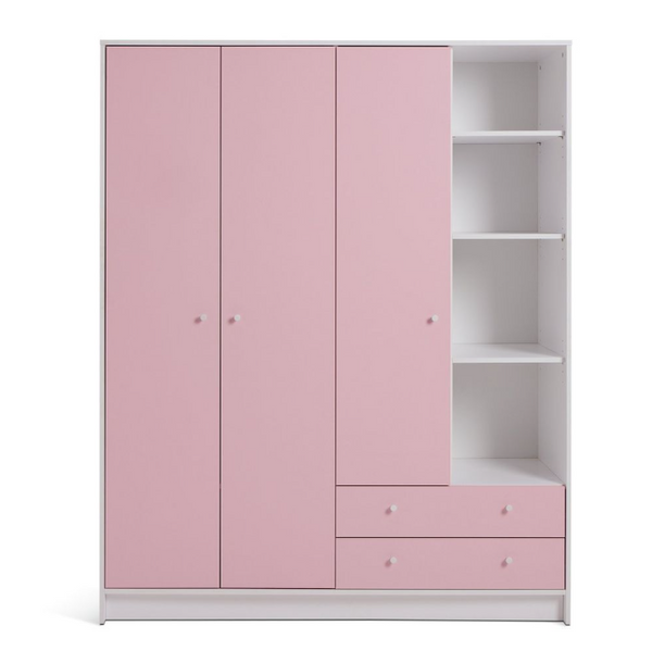 Malibu Kids 3 Door 2 Drawer Wardrobe - Pink 17806180