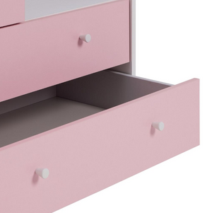 Malibu Kids 3 Door 2 Drawer Wardrobe - Pink 17806180