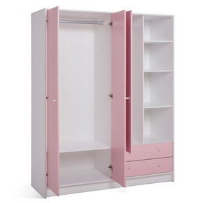 Malibu Kids 3 Door 2 Drawer Wardrobe - Pink 17806180
