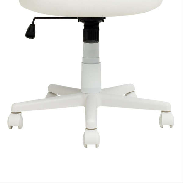 Faux Leather Mid Back Gaming Chair - White & Pink 13429963