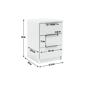Hallingford 3 Drawer Bedside Table - Anthracite 18567985