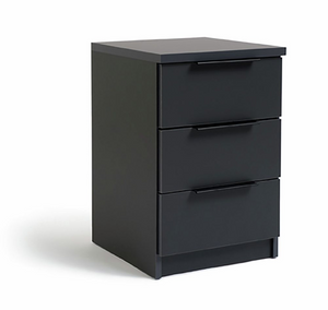 Hallingford 3 Drawer Bedside Table - Anthracite 18567985