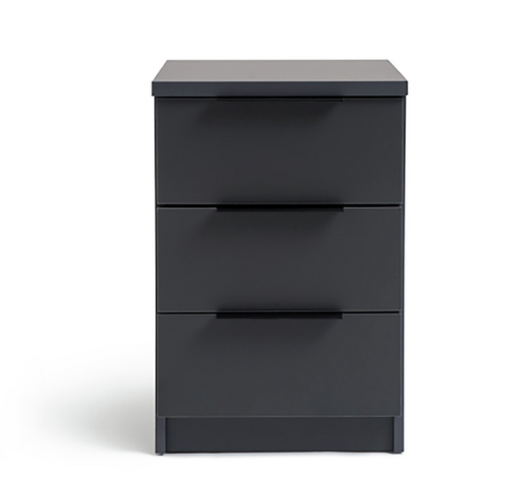 Hallingford 3 Drawer Bedside Table - Anthracite 18567985
