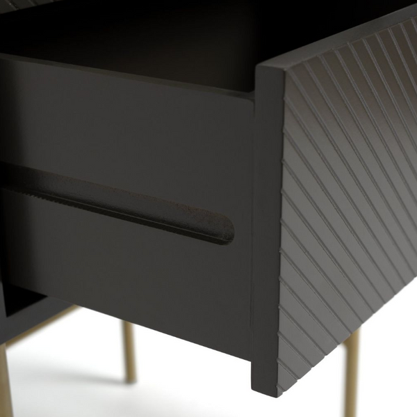 Habitat Barcelona 2 Drawer Bedside Table - Charcoal 18739885