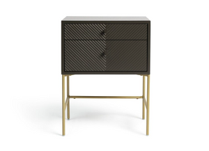 Habitat Barcelona 2 Drawer Bedside Table - Charcoal 18739885