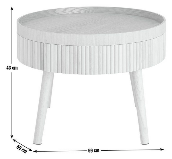 Habitat Adeline Round Coffee Table - Cream 14373843