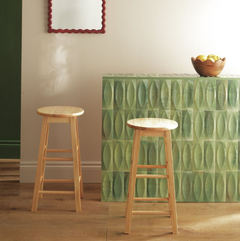 Habitat Pair of Solid Wood Kitchen Stools 16005779