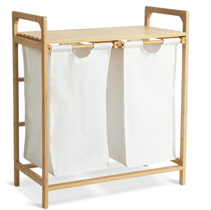 Habitat 38 Litre Bamboo Pull-Out Laundry Hamper - White 15818163