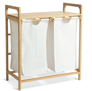 Habitat 38 Litre Bamboo Pull-Out Laundry Hamper - White 15818163