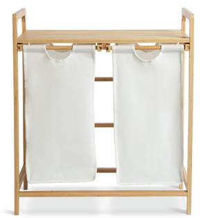 Habitat 38 Litre Bamboo Pull-Out Laundry Hamper - White 15818163