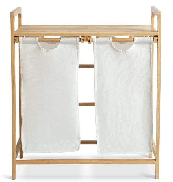Habitat 38 Litre Bamboo Pull-Out Laundry Hamper - White 15818163