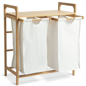 Habitat 38 Litre Bamboo Pull-Out Laundry Hamper - White 15818163