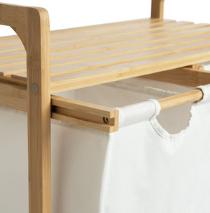 Habitat 38 Litre Bamboo Pull-Out Laundry Hamper - White 15818163
