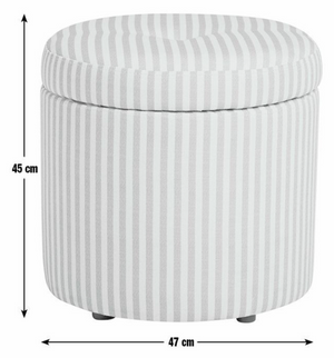 Habitat Leo Fabric Storage Ottoman - Blue & White 17266263
