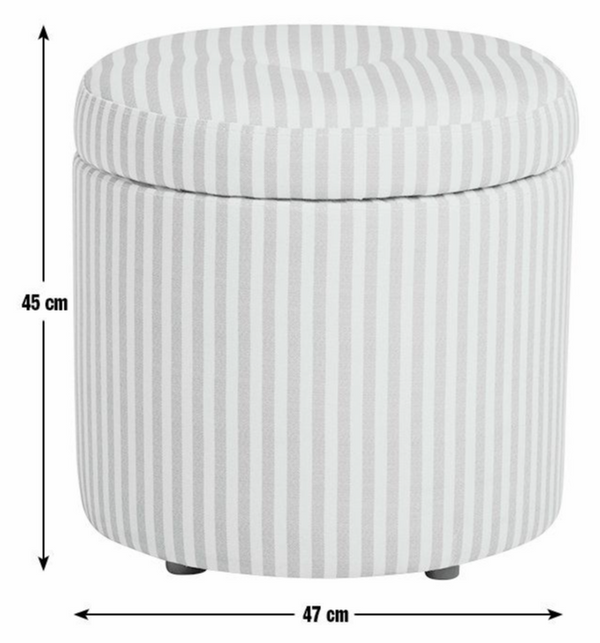 Habitat Leo Fabric Storage Ottoman - Blue & White 17266263