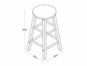 Habitat Pair of Solid Wood Kitchen Stools 16005779