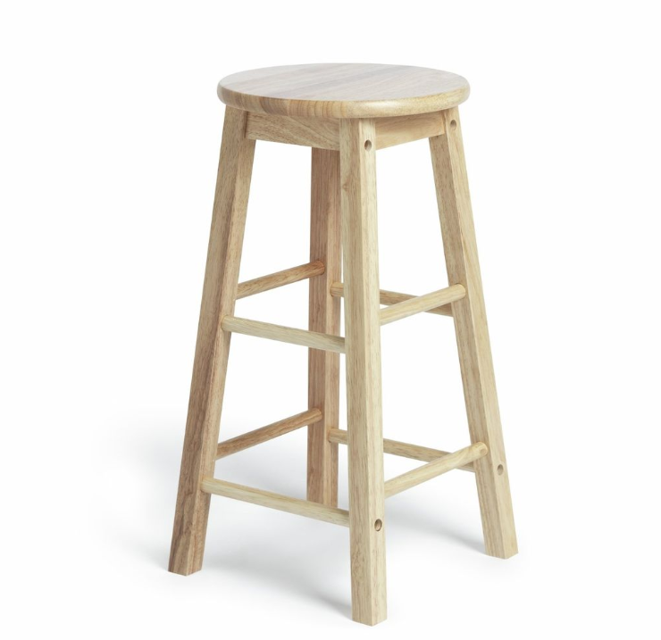 Habitat Pair of Solid Wood Kitchen Stools 16005779