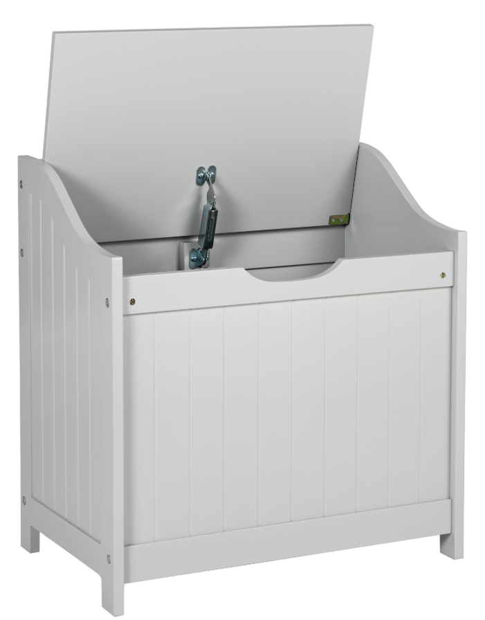 60 Litre Monks Bench Style Laundry Box - Grey 17286573