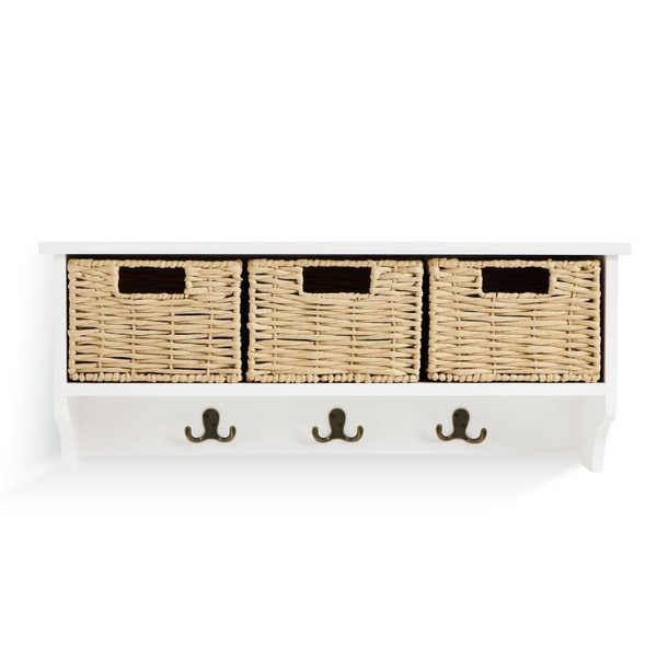 Hallway Wall Shelf & Coat Rack with Storage Boxes 17816943