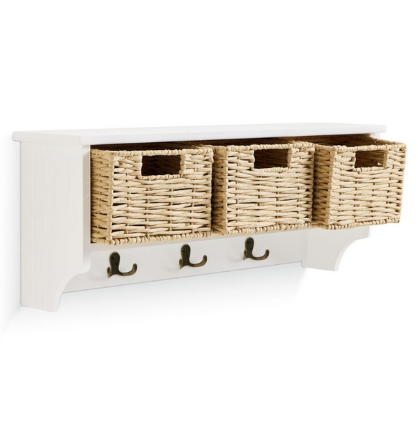 Hallway Wall Shelf & Coat Rack with Storage Boxes 17816943