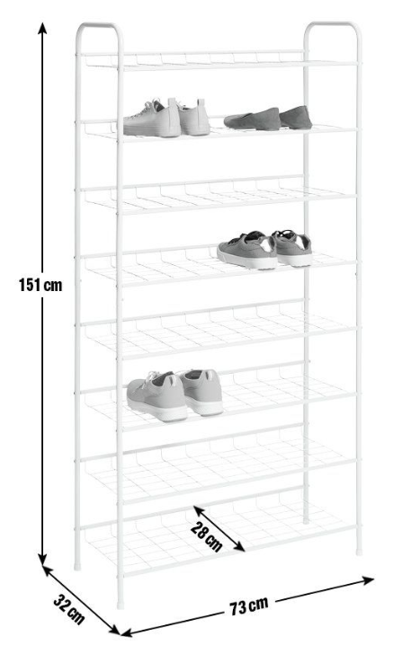 Jorn 8 Tier Shoe Rack - White 19472550