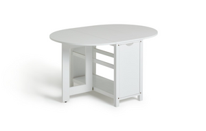 Butterfly Ext White Dining Table & 4 White Chairs 18172552