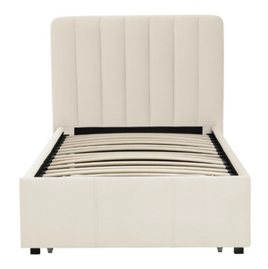 Pandora Single Drawer Storage Bed Frame - Cream 17440216