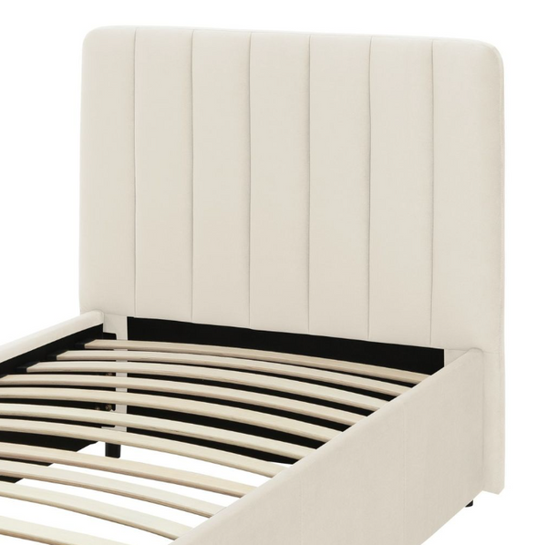 Pandora Single Drawer Storage Bed Frame - Cream 17440216
