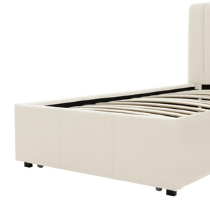 Pandora Single Drawer Storage Bed Frame - Cream 17440216