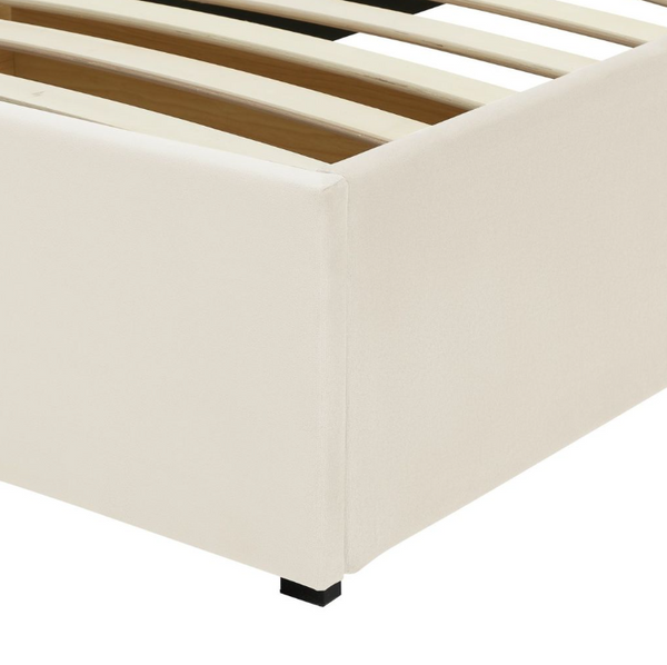Pandora Single Drawer Storage Bed Frame - Cream 17440216