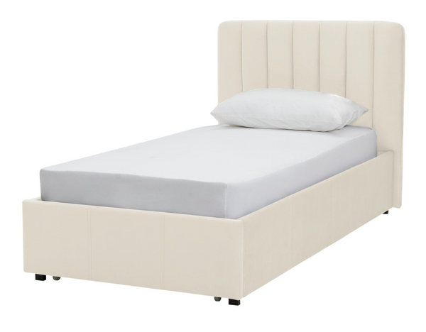 Pandora Single Drawer Storage Bed Frame - Cream 17440216