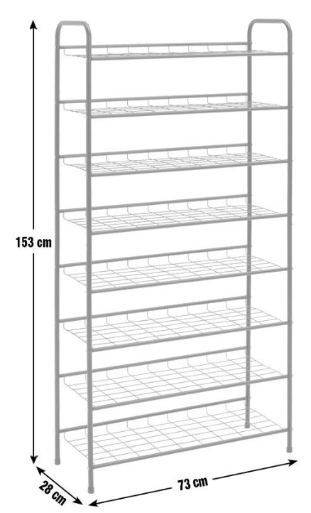 Jorn 8 Shelf Shoe Storage Rack - Black 15812121