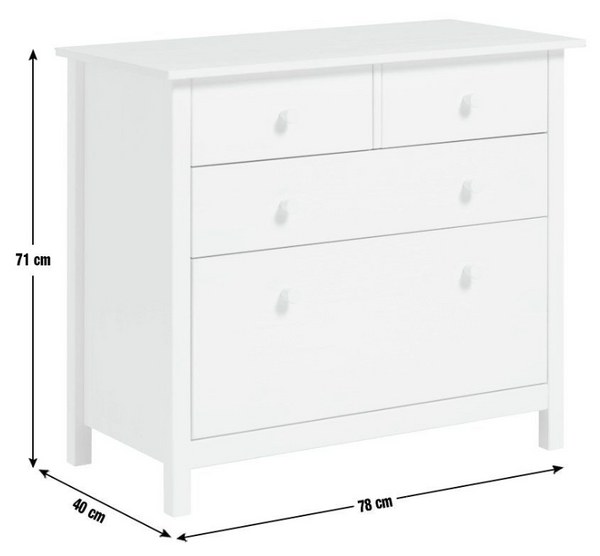 Kids Scandinavia 4 Chest of Drawers - White 14334129