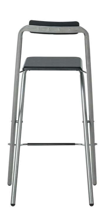 Pair of Folding Metal Bar Stools - Black & Silver 19223565