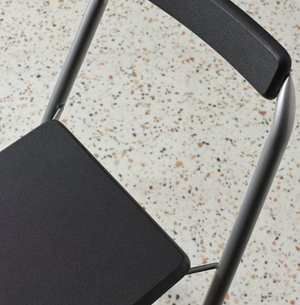 Pair of Folding Metal Bar Stools - Black & Silver 19223565