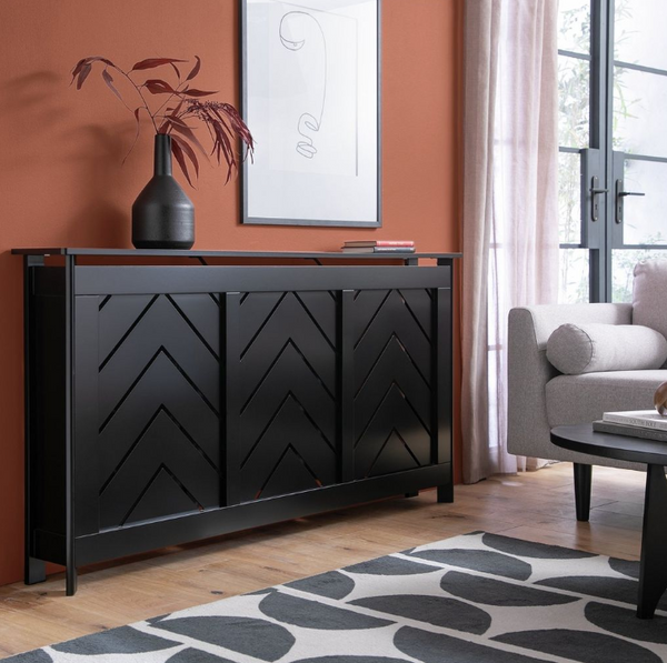 Habitat Chevron Large Radiator Cover - Black 15648340
