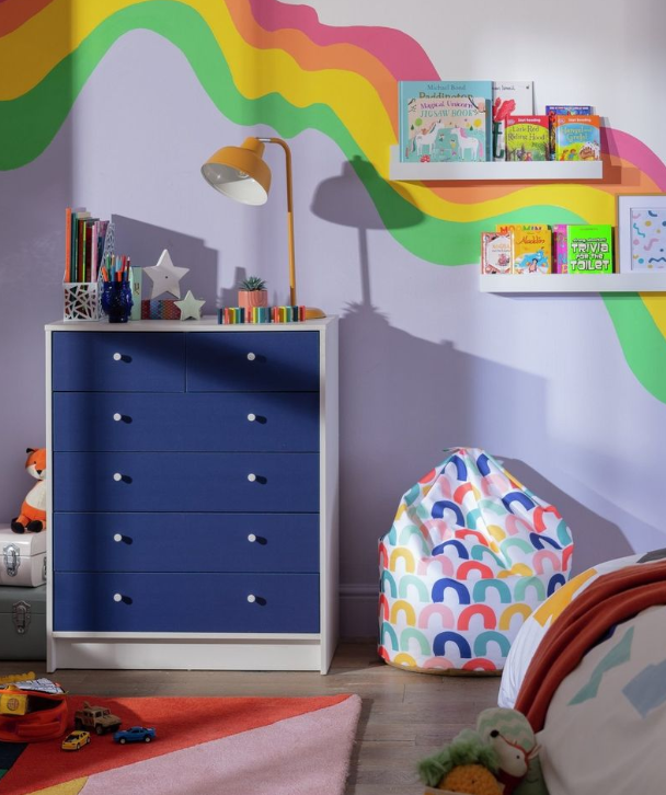 Kids Malibu 6 Drawer Chest - Blue & White 19443400