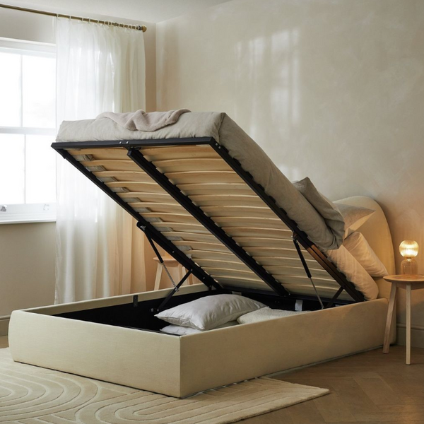 Habitat Orton Double Fabric End Lift Ottoman Bed - Beige 17140547