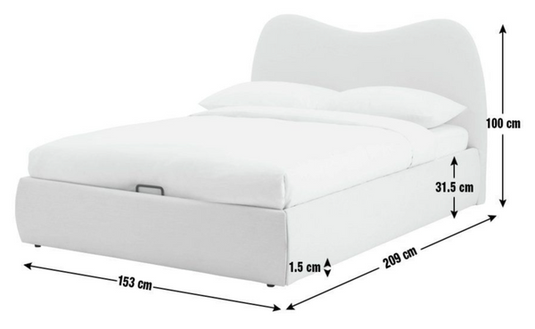 Habitat Orton Double Fabric End Lift Ottoman Bed - Beige 17140547