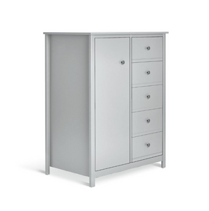 Habitat Brooklyn 1 Door 5 Drawer Short Wardrobe - White 17660814