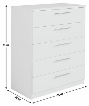 Brisbane 5 drawers Chest Grey 15821909