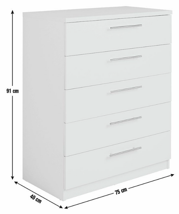Brisbane 5 drawers Chest Grey 15821909
