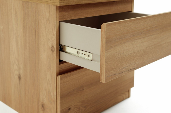 Jenson 2 Drawer Bedside Table - Oak Effect 17570368