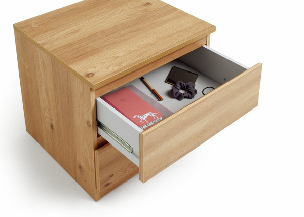 Jenson 2 Drawer Bedside Table - Oak Effect 17570368