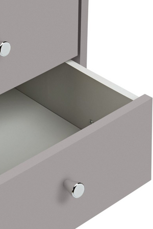 Malibu 3 Drawer Bedside Table - Grey 18479035