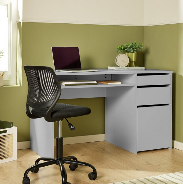 Pepper 2 Drawer Pedestal Office Desk - Grey 17312038