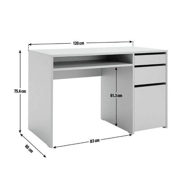 Pepper 2 Drawer Pedestal Office Desk - Grey 17312038