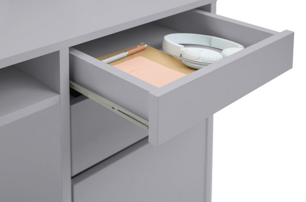 Pepper 2 Drawer Pedestal Office Desk - Grey 17312038