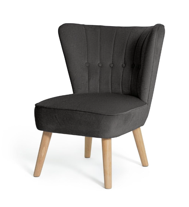 Alexis Velvet Cocktail Chair - Charcoal 15252523