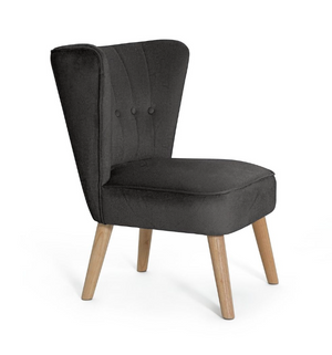 Alexis Velvet Cocktail Chair - Charcoal 15252523